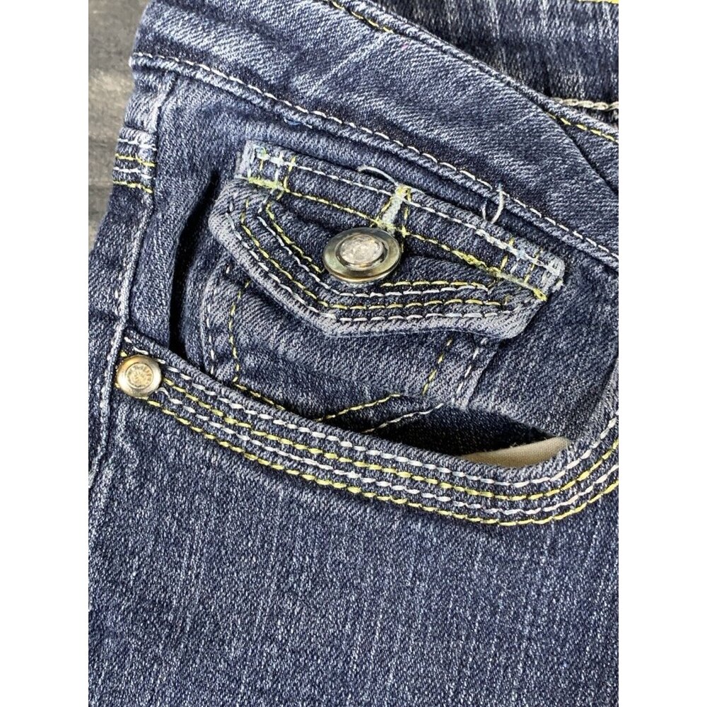 I Love Harlem Women's Size 7 Embroidered Stretch Skinny Denim Jeans - Picture 6 of 10